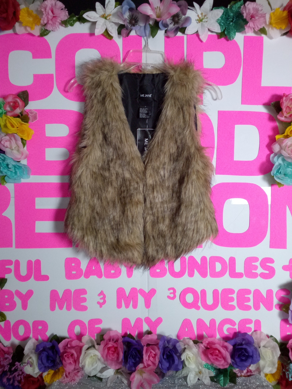 Faux Fur Vest in Light Brown